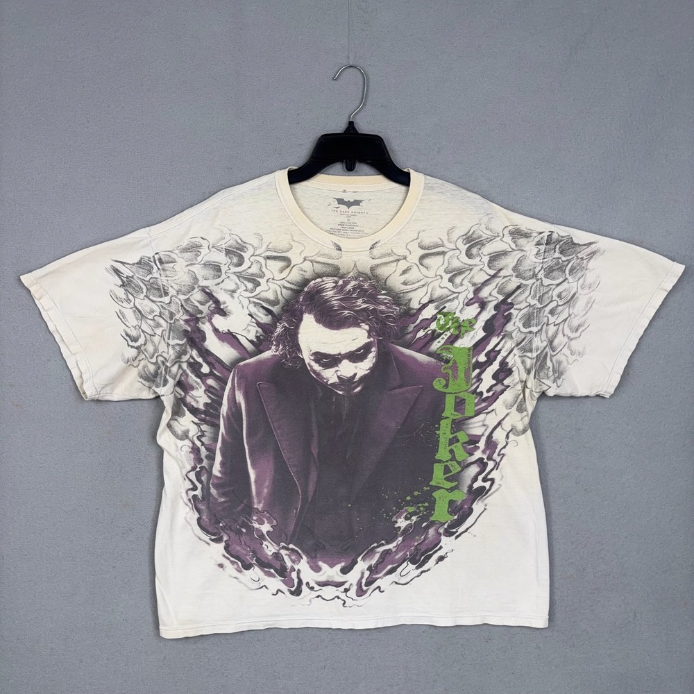 The Dark Knight Shirt Mens XL Graphic Heath Ledger Joker Movie Promo Goth Y2K
